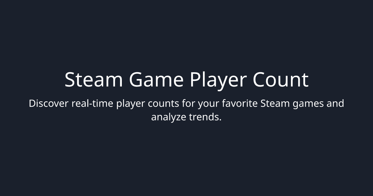 Steam game player count nicheprowler